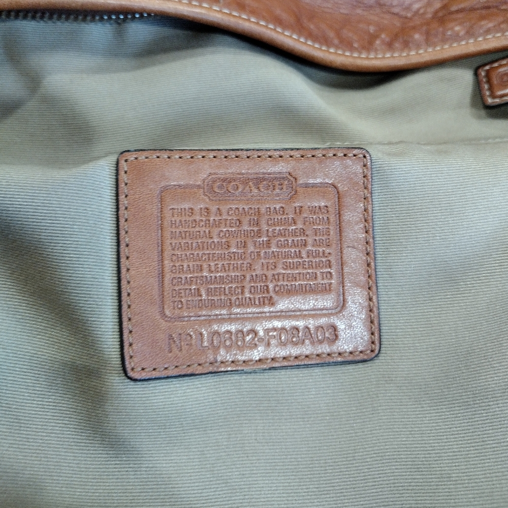 Coach Large Hobo Purse in distressed light tan leather with long tassel Vintage - Picture 5 of 17